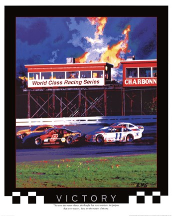 Framed Victory-Auto Racing Print