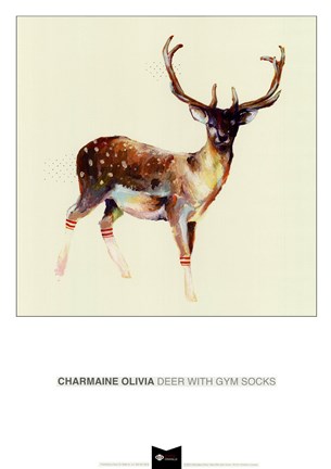 Framed Deer Wearing Gym Socks Print