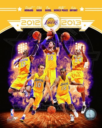 Framed 2012-13 Los Angeles Lakers Team Composite Print