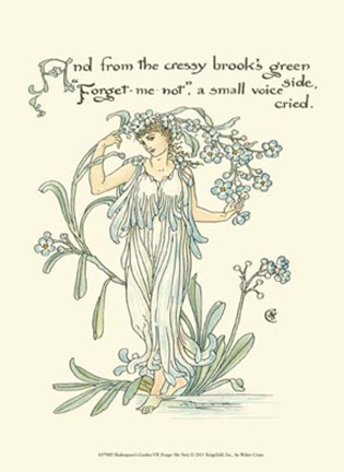 Framed Shakespeare&#39;s Garden VII (Forget me not) Print