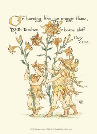 Framed Shakespeare&#39;s Garden VIII (Lily) Print