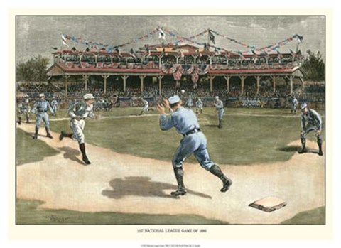 Framed National League Game 1886 Print