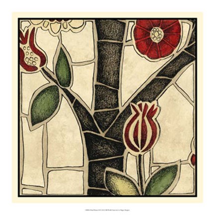 Framed Floral Mosaic III Print