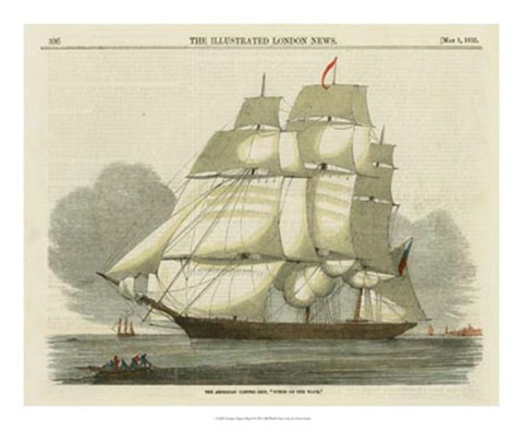 Framed Antique Clipper Ship II Print