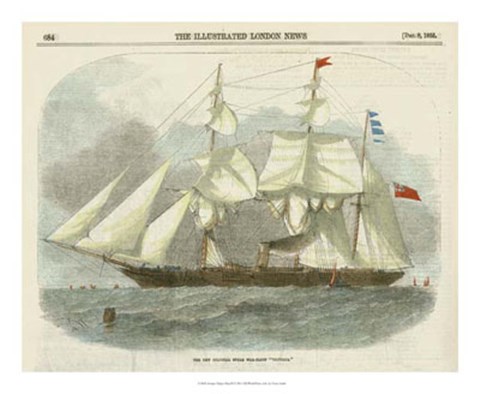 Framed Antique Clipper Ship III Print