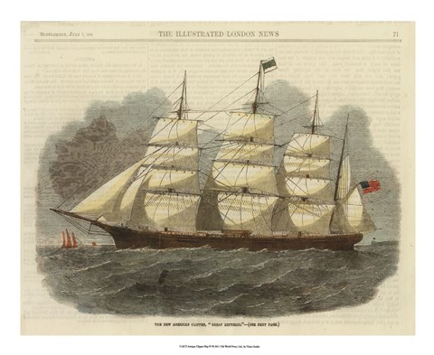 Framed Antique Clipper Ship IV Print
