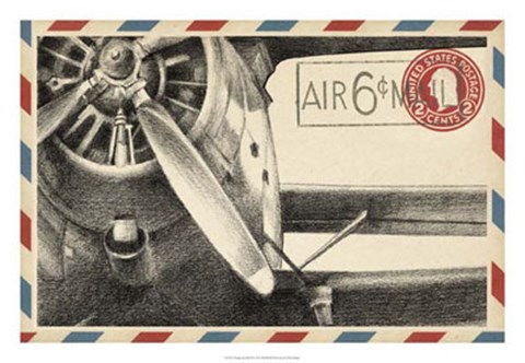 Framed Vintage Airmail II Print