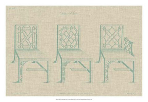 Framed Chinese Chippendale Chairs I Print