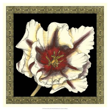 Framed Patterned Flowers III Print