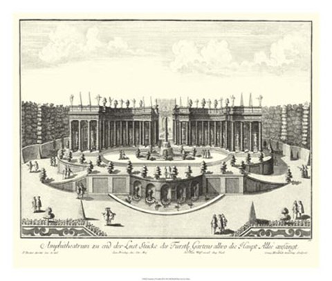 Framed Fountains of Versailles III Print
