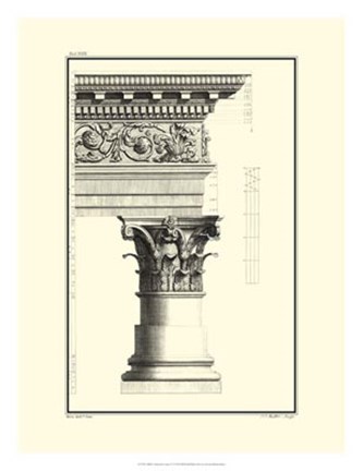 Framed B&amp;W Column and Cornice IV Print