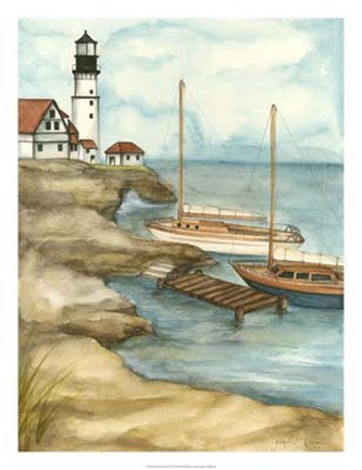 Framed Shoreline Dock I Print