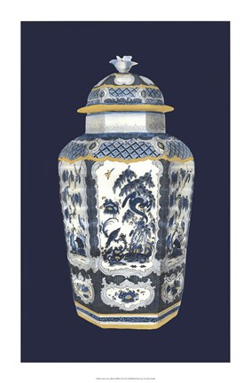 Framed Asian Urn in Blue &amp; White II Print