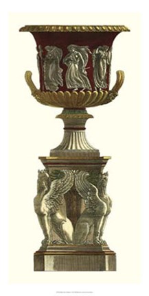 Framed Vase on Pedestal I Print