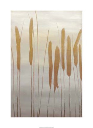 Framed Reeds and Leaves I Print