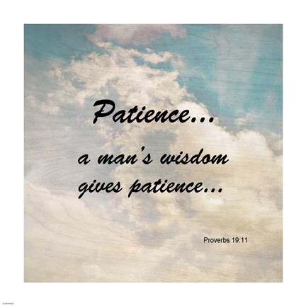 Framed Patience Proverbs 19:11 Against the Sky Print