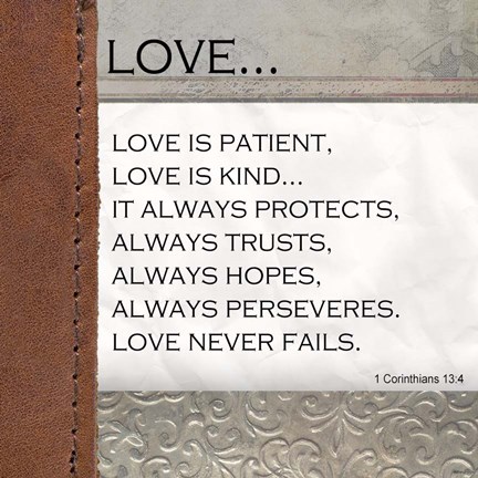 Framed Love is Patient, Love is Kind Print