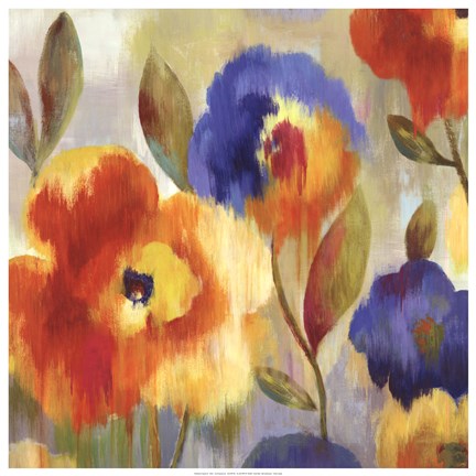 Framed Ikat Florals - Oversize Print