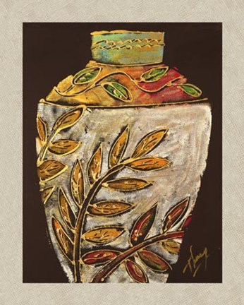 Framed Sumach Leaf Pottery Print