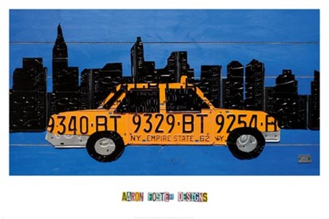 Framed NYC Taxi Cab Print