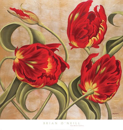 Framed Scarlet Arabesque- Ovsz Print