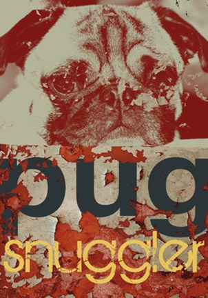 Framed Pug Snuggler Print