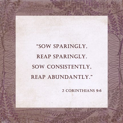 Framed Sow Sparingly 2 Corinthians 9:6 Print