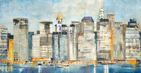 Framed Waterfront Skyline Print