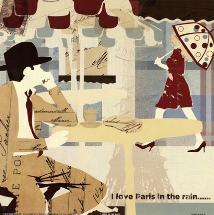 Framed Paris in the Rain Print
