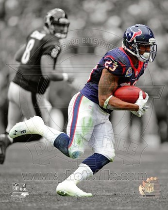 Framed Arian Foster 2012 Spotlight Action Print