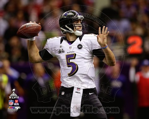 Framed Joe Flacco Super Bowl XLVII Print