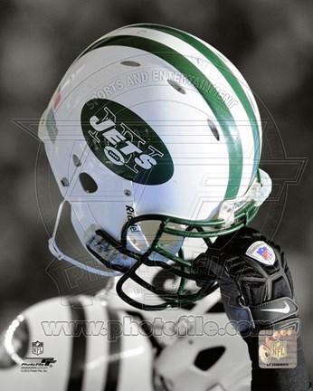 Framed New York Jets Helmet Spotlight Print