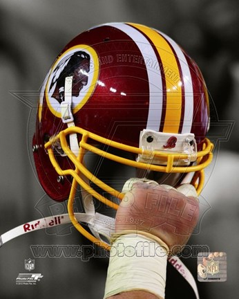 Framed Washington Redskins Helmet Spotlight Print
