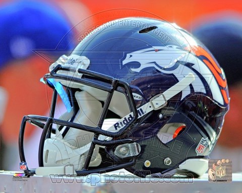 Framed Denver Broncos Helmet Print