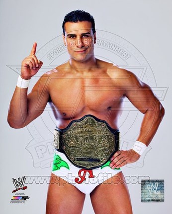 Framed Alberto Del Rio with the World Heavyweight Championship Belt 2013 Posed Print