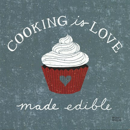 Framed Cooking Is Love Print