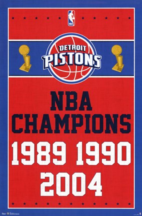 Framed Detriot Pistons - Champions 13 Print