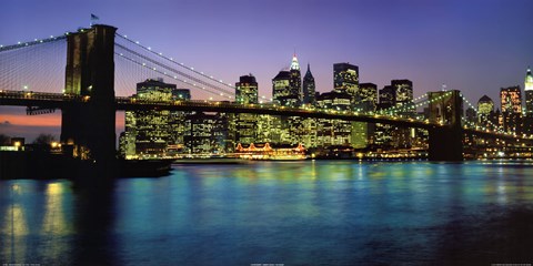 Framed Brooklyn Bridge, New York Print