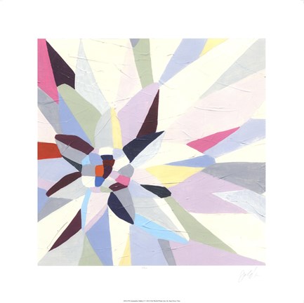 Framed Geometric Dahlia I Print