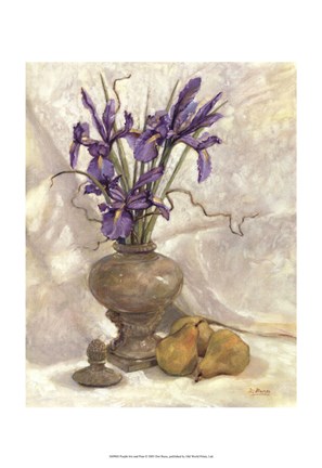 Framed Purple Iris &amp; Pear Print