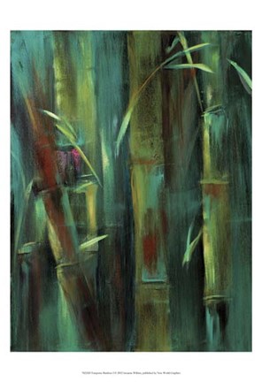 Framed Turquoise Bamboo I Print