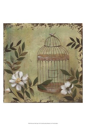 Framed Decorative Bird Cage I Print