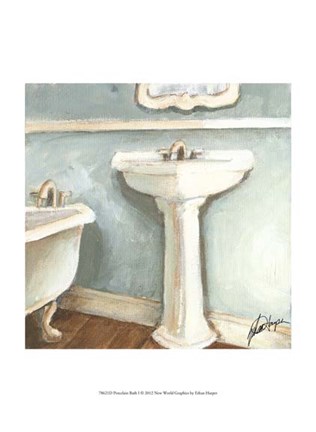 Framed Porcelain Bath I Print