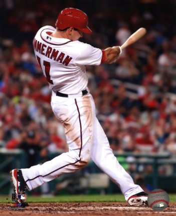 Framed Ryan Zimmerman 2013 batting action Print