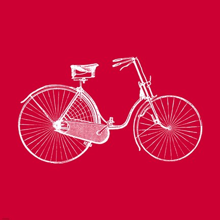 Framed Red Bicycle Print