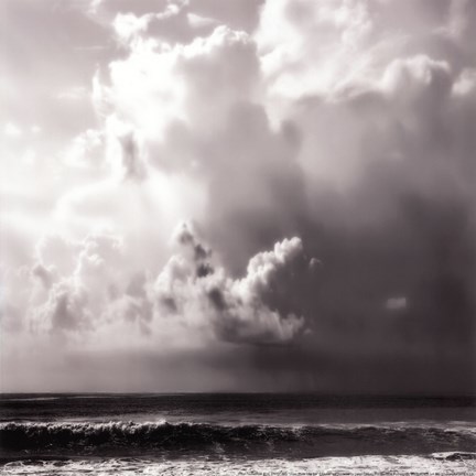 Framed Ocean Storm II Sq. BW Print