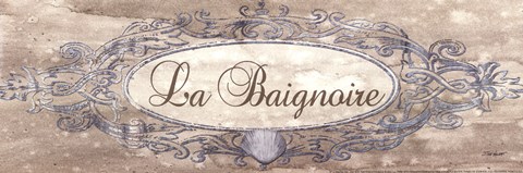 Framed La Baignoire Sign - mini Print