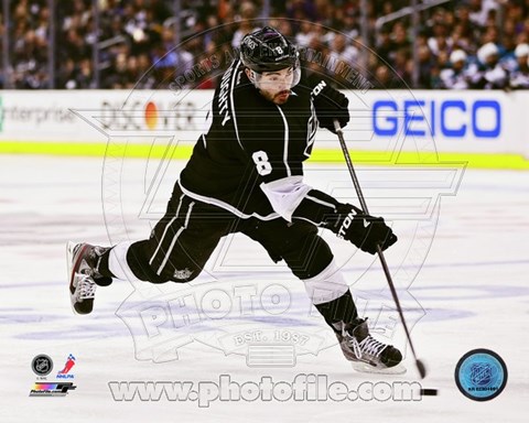 Framed Drew Doughty 2012-13 Playoff Action Print