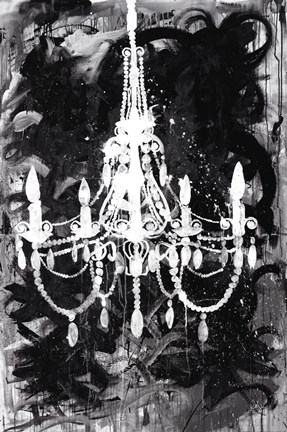 Framed Chandelier Black and White Print