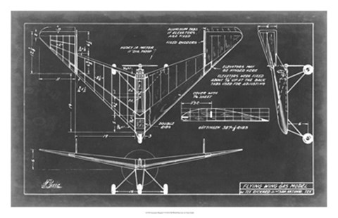 Framed Aeronautic Blueprint V Print